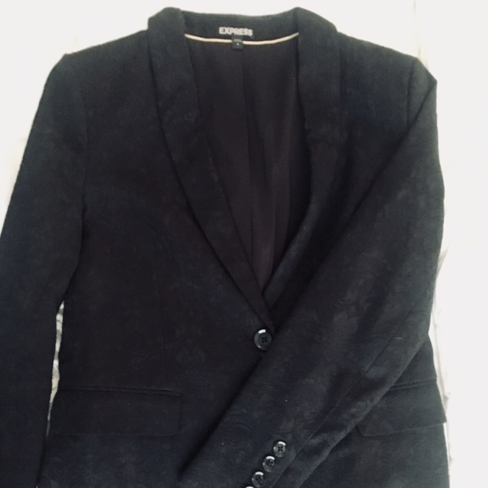 Express Brocade Black Jacket